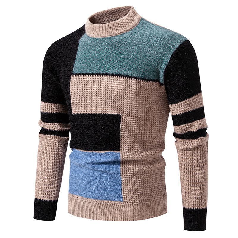 Modern sweater for men with textured color block design Lune London