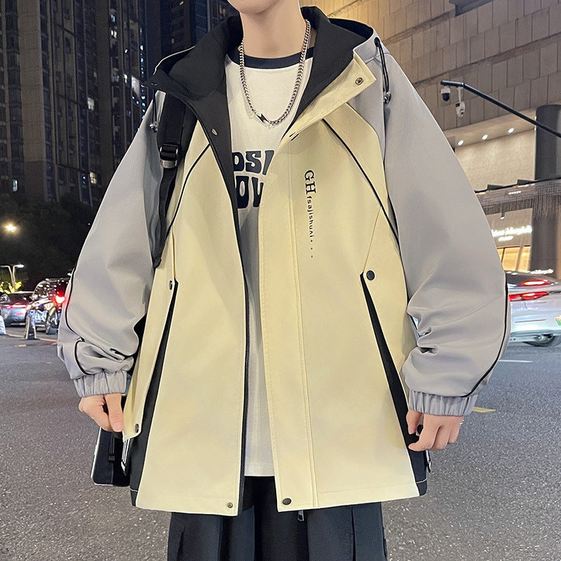 Men's transition jacket with adjustable hood and functional pockets Lune London