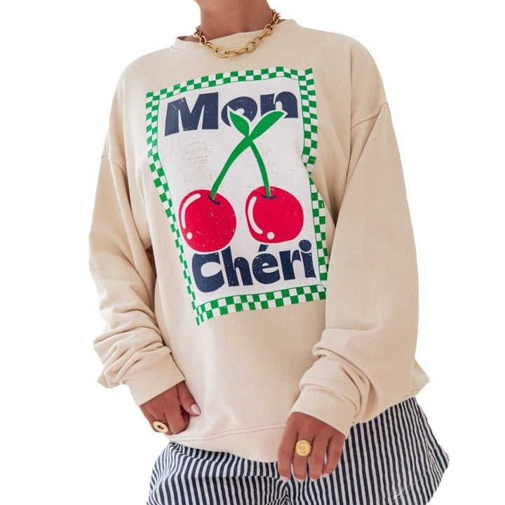 Women’s sweatshirt with creative fruit pattern and relaxed fit Lune London