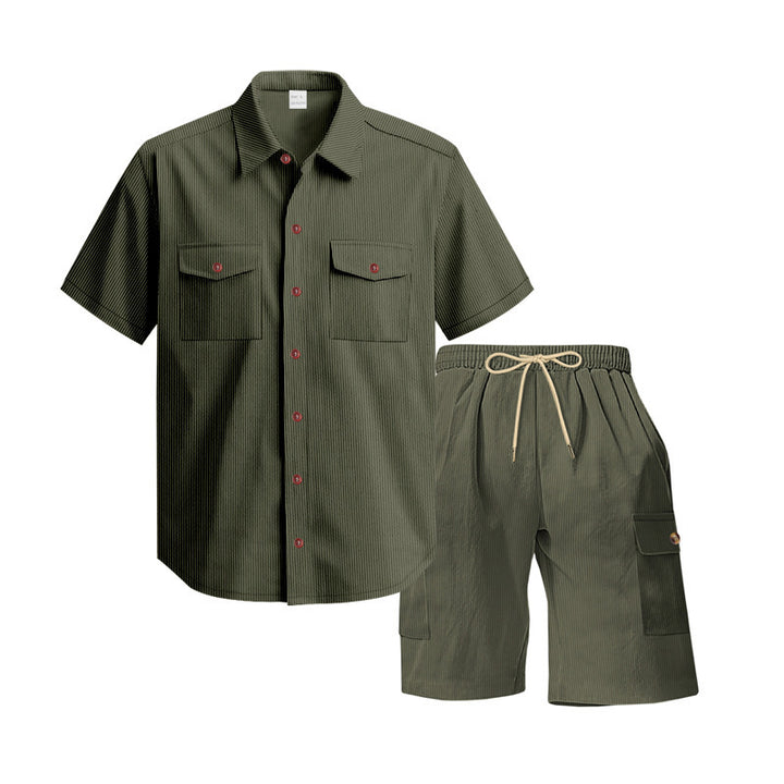 Casual short sleeve shirt for men and leisure shorts set with practical pockets Lune London