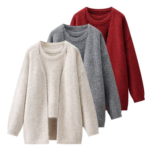Manteau en tricot doux pour femmes à coupe large et détails élégants Chic & Stil