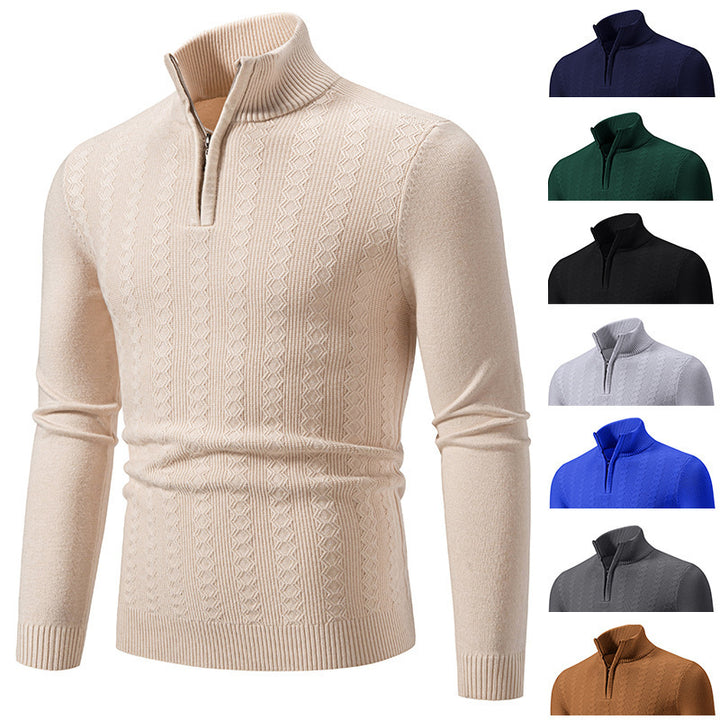 Men's sweater with high collar and zip Lune London