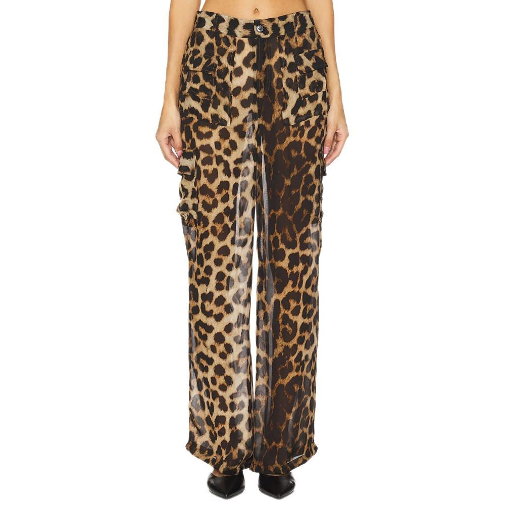 Leopard print cargo pants for women with a loose fit Lune London