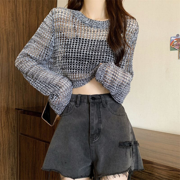 Sweater en maille pour femmes avec un design crop tendance Chic & Stil