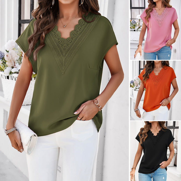 Blouse for women with lace detailing and loose fit Lune London
