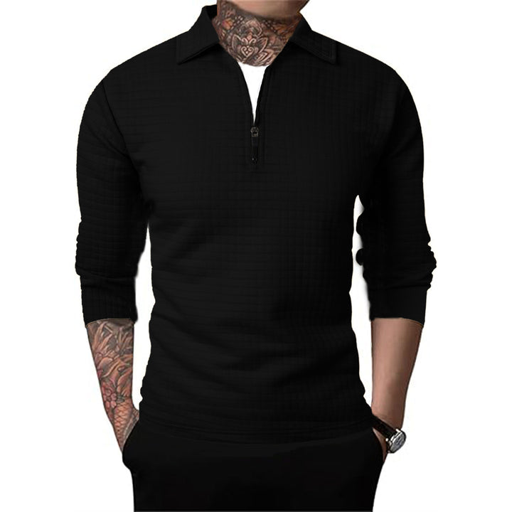 Structured pullover for men with short zip Lune London