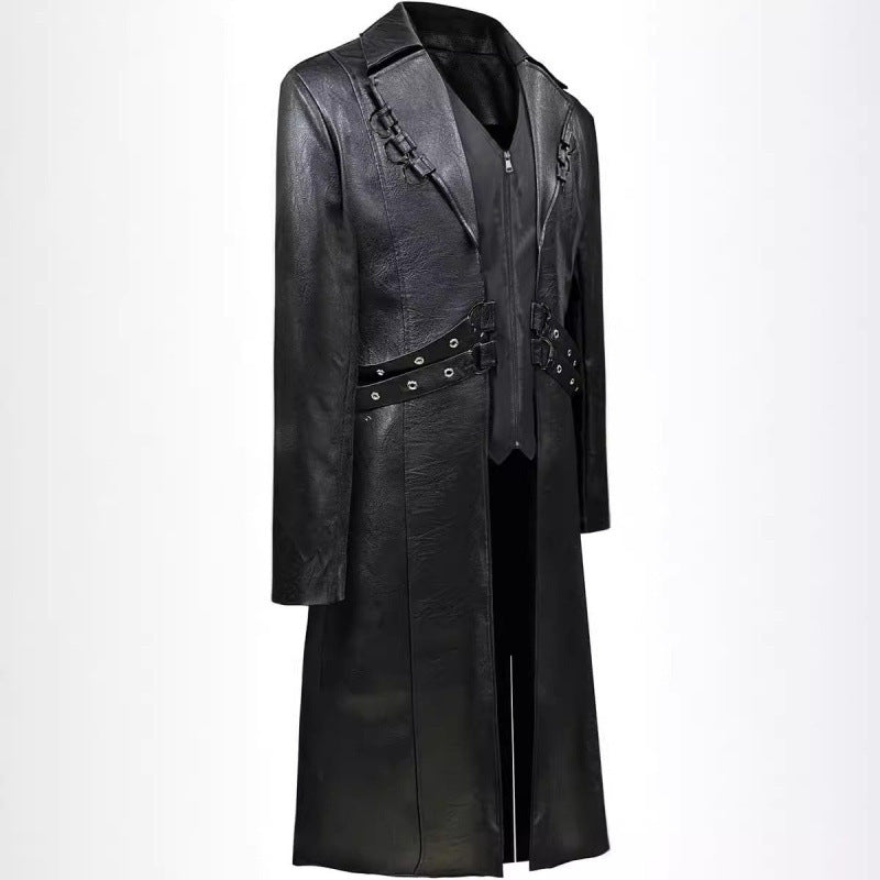 Ladies elegant leather jacket with decorative buckles Lune London