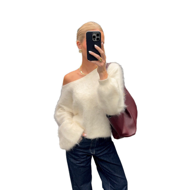 Women's Soft Mohair Blend Sweater with Oversized Sleeves Lune London