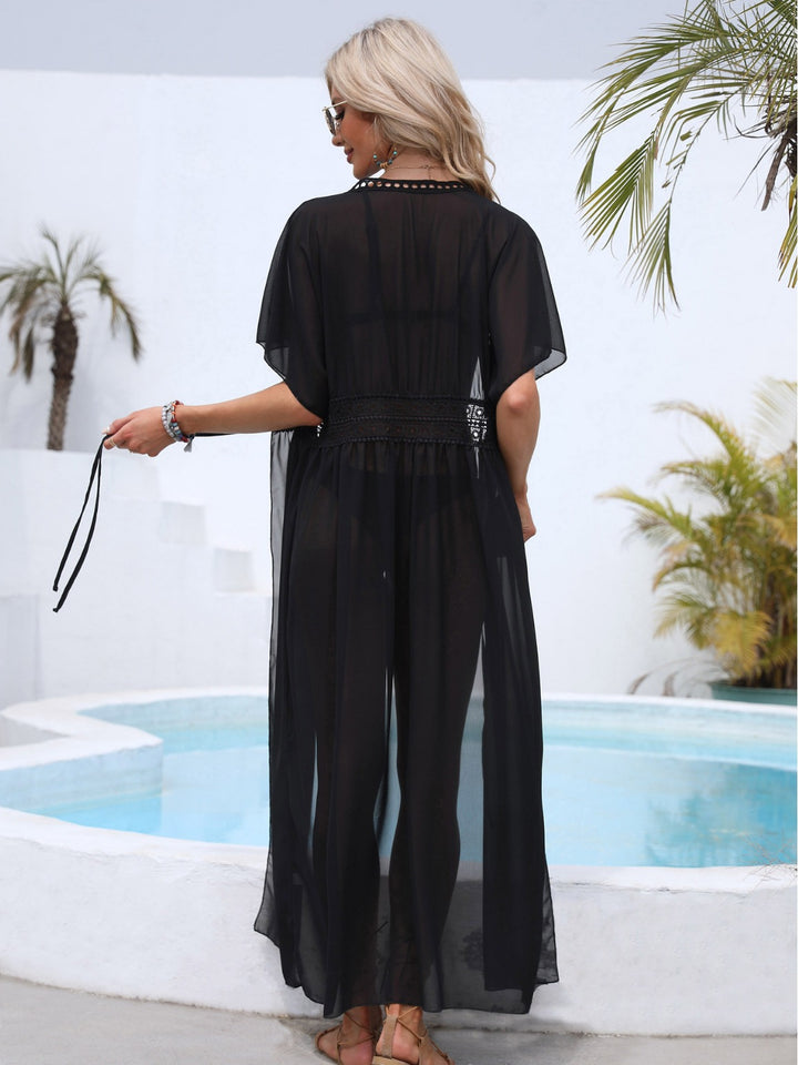 Woman Transparent Lace Beach Cover Dress Lune London