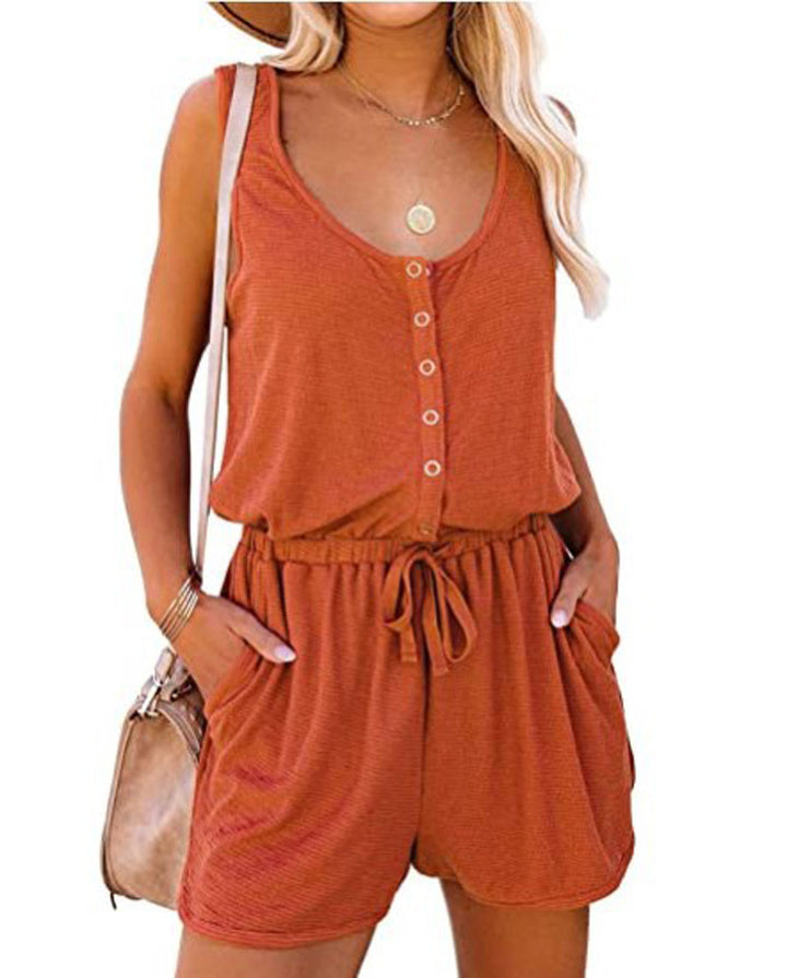 Ladies Practical jumpsuit with button details and adjustable waist Lune London