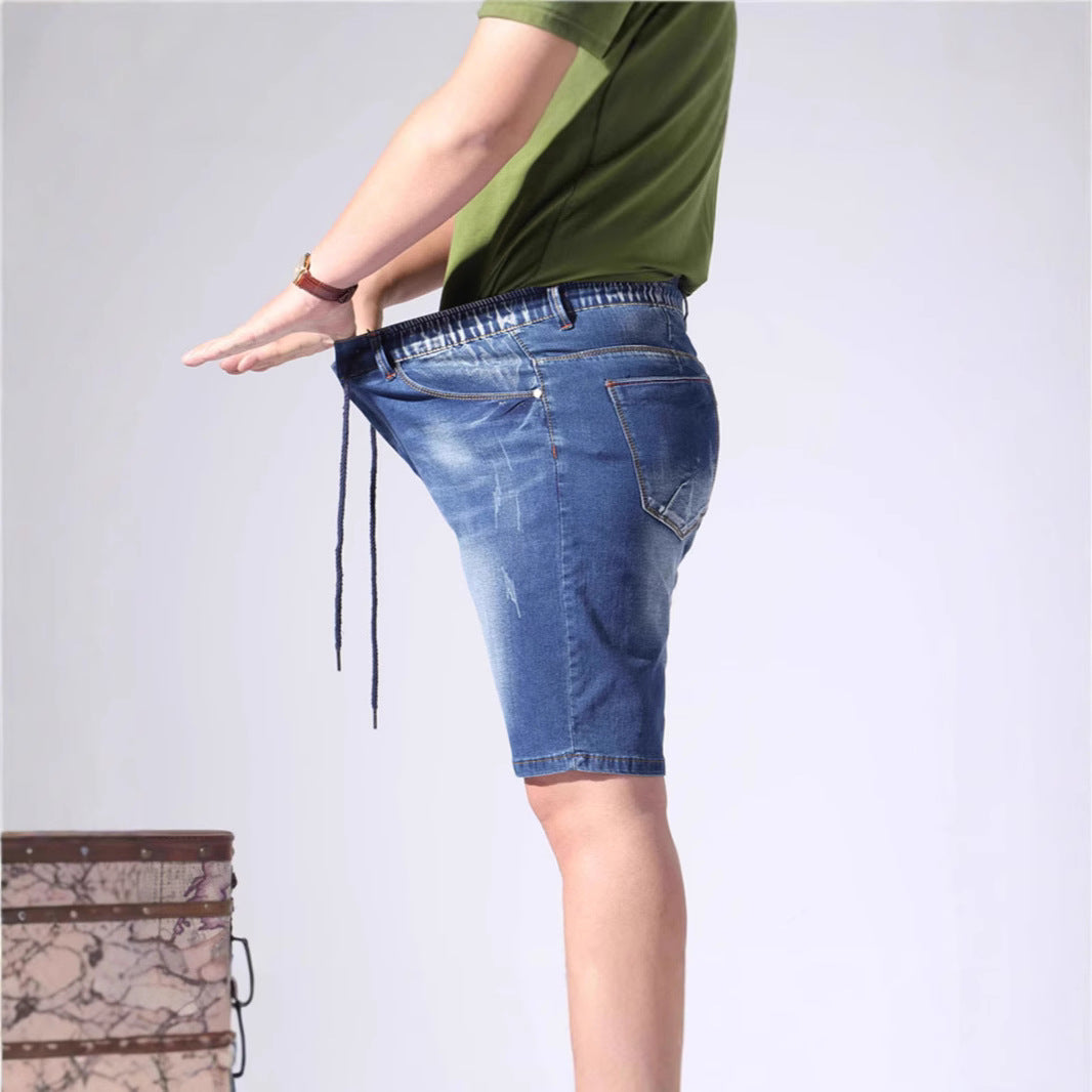 Men's denim shorts with elastic waistband and casual fit Lune London