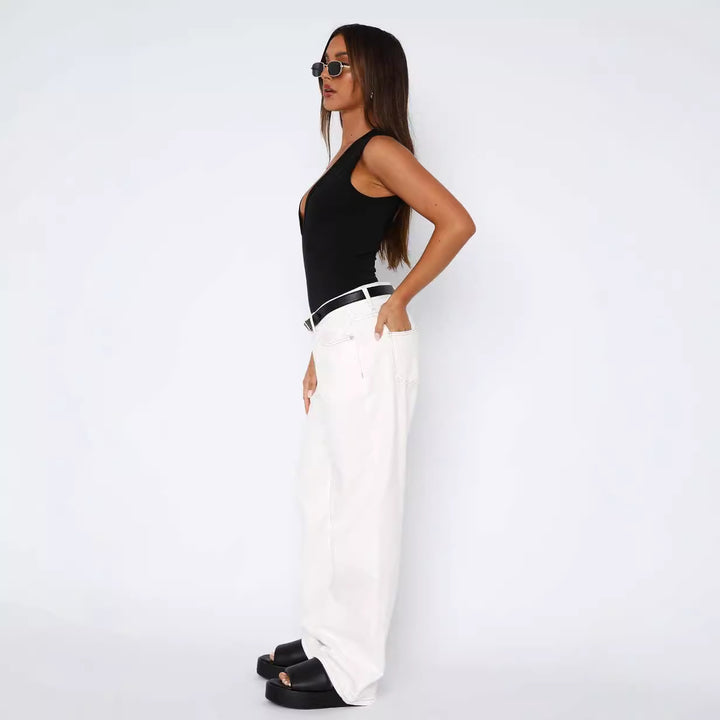 Women's casual wide jeans with high waist and fashionable cut Lune London