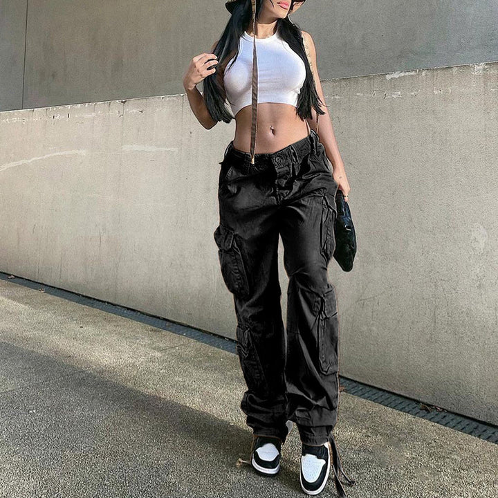 Cargo pants for women with practical zip pockets and a relaxed fit Lune London