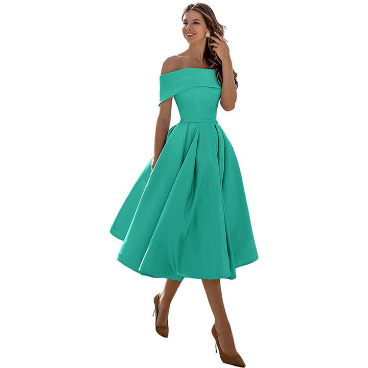Lune London | Casual Fashion Satin Cocktail Dress Strapless