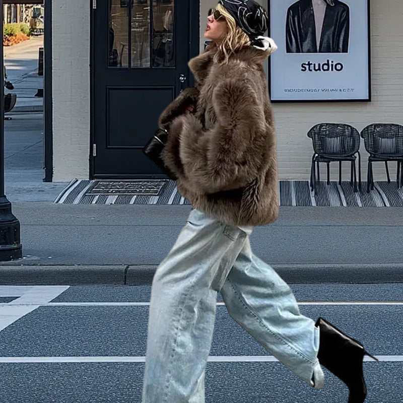 Ladies Luxury Faux Fur Jacket Lune London