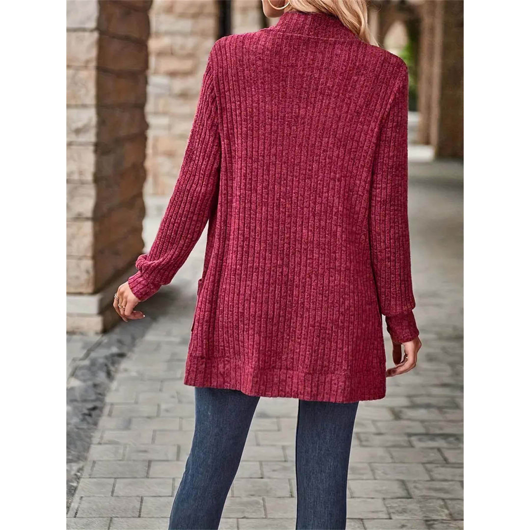 Knitted jacket for women with long sleeves and textured design Lune London