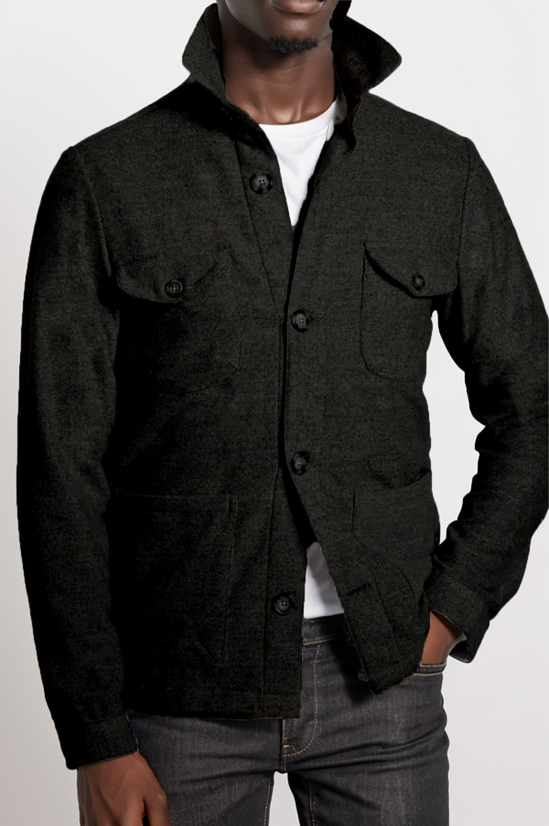 Functional jacket for men with a high collar and practical pockets Lune London