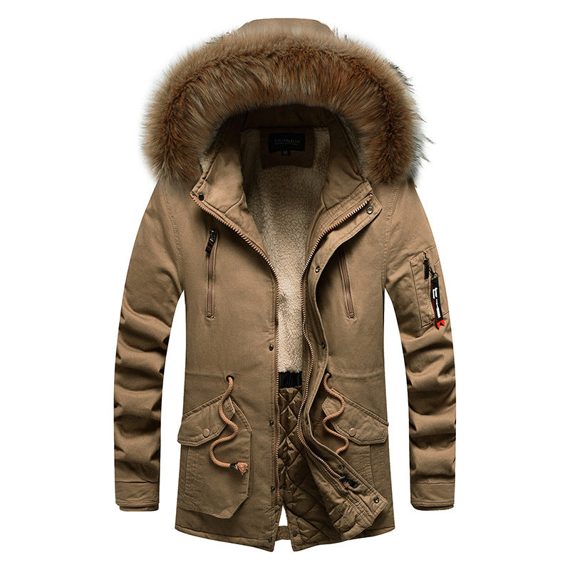 Winter jacket for men with removable faux fur collar Lune London