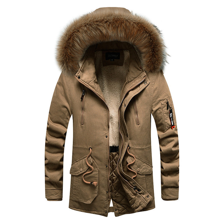 Winter jacket for men with removable faux fur collar Lune London