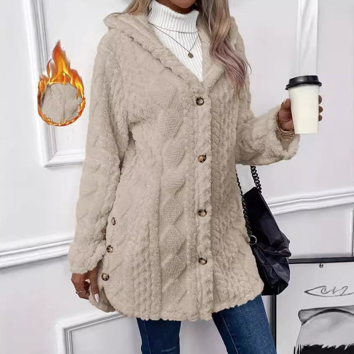 Ladies Cozy Fleece Jacket with Hood Lune London
