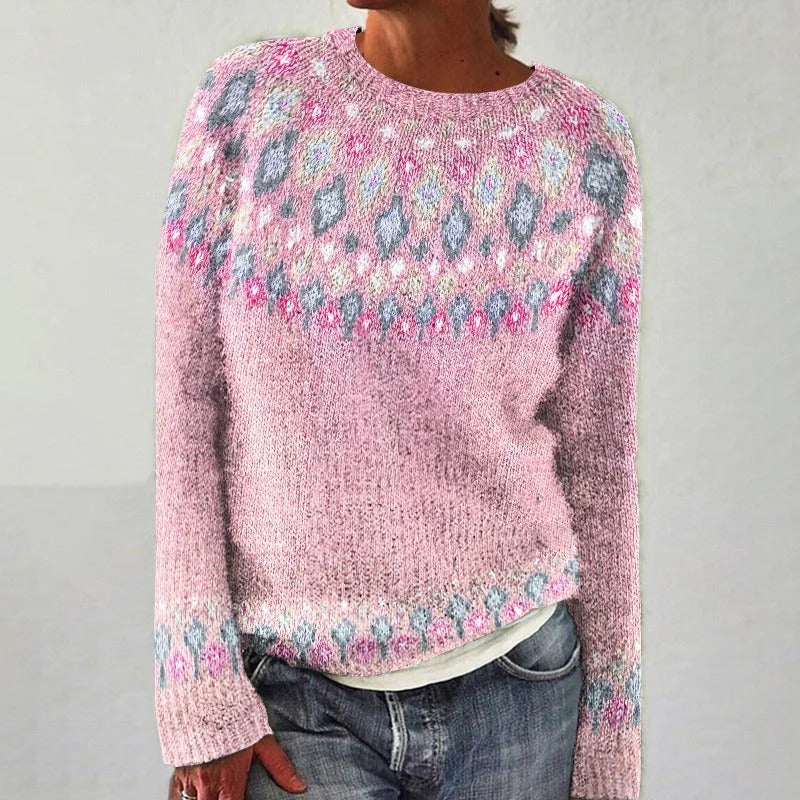 Pull en tricot pour femmes avec un motif vibrant et une coupe confortable Chic & Stil