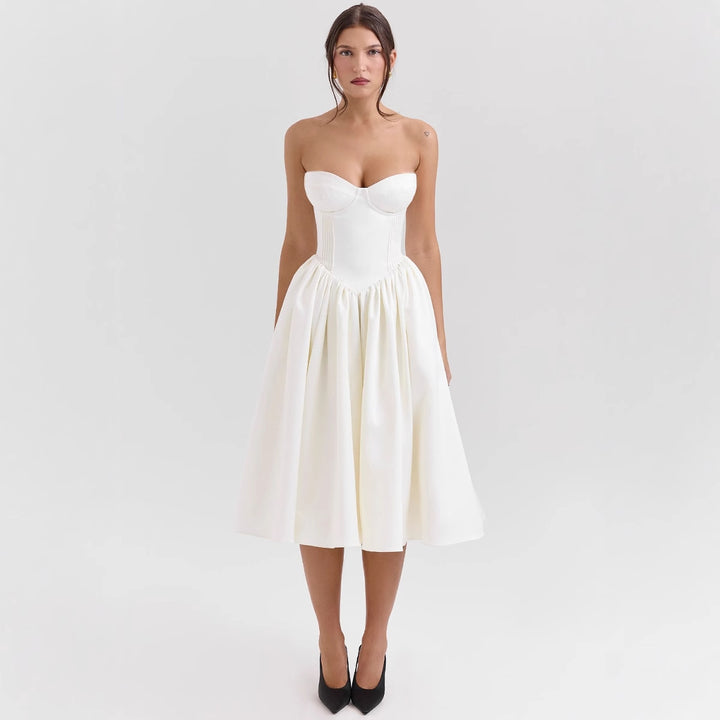 Elegant cocktail dress for women with corset top and voluminous skirt Chic & Stil