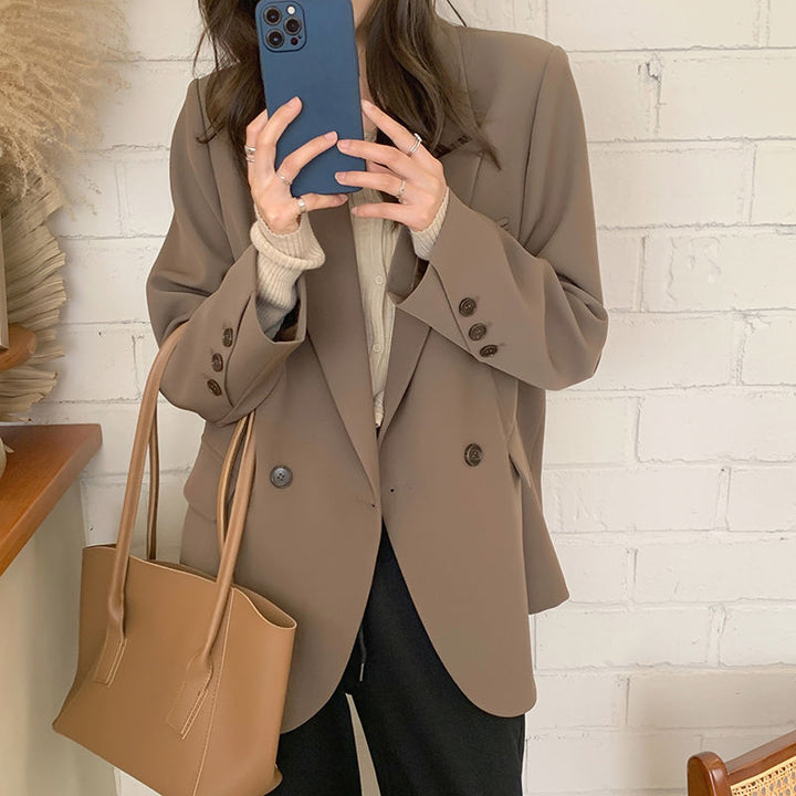 Blazer surdimensionné pour femme en tissu texturé Chic & Stil