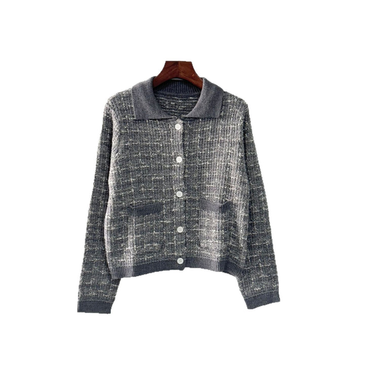 Ladies trendy knit cardigan with practical pocket design Lune London