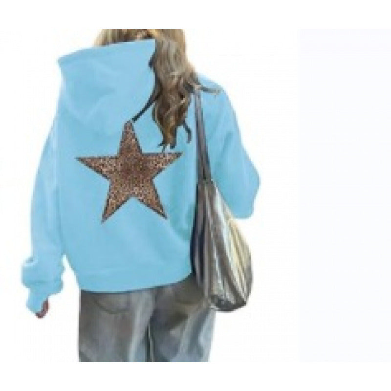 Women’s Hoodie with Glittering Star Motif Lune London