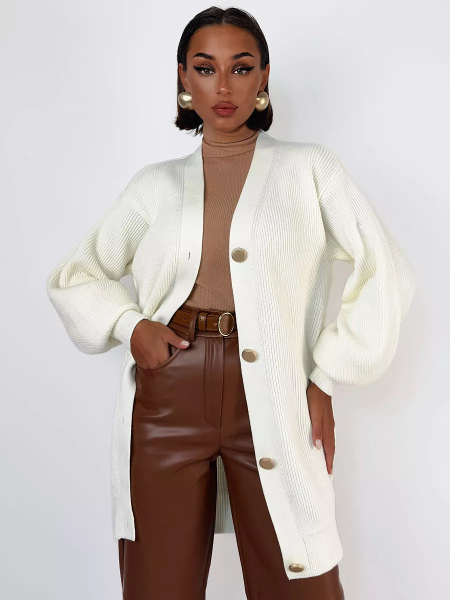 Manteau en tricot pour femmes avec coupe oversize et détails de boutons élégants Chic & Stil