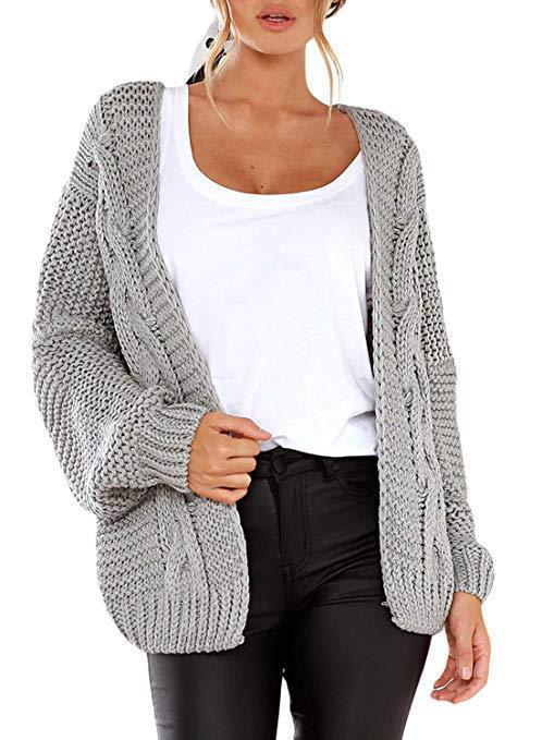Chunky knit jacket for women with a relaxed fit and voluminous sleeves Lune London