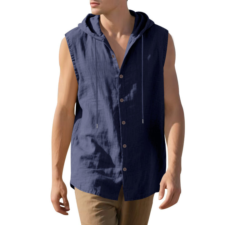 Men's tank top with hood in lightweight fabric Lune London
