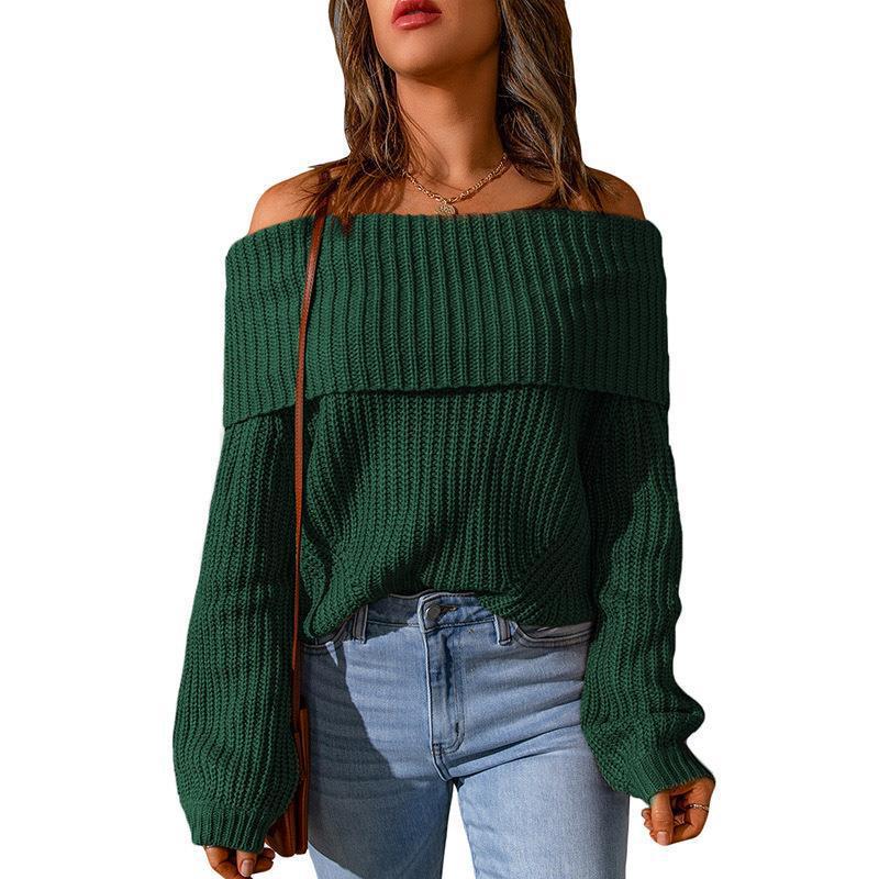 Comfortable knit sweater with off-the-shoulder Lune London