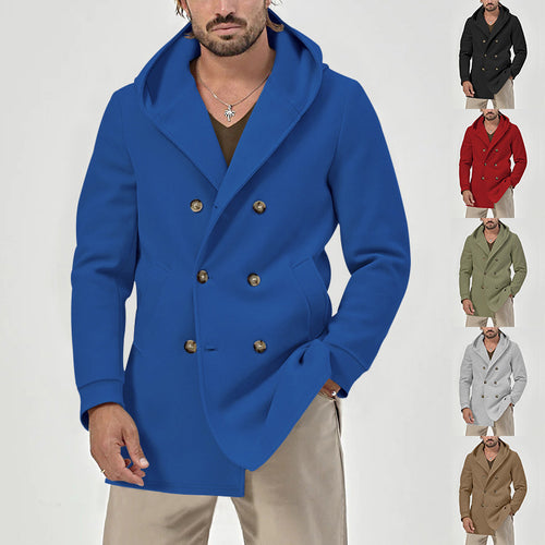 Trendy coat for men with hood and double-breasted Lune London