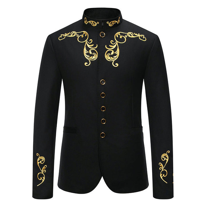 Men's Blazer Elegant with a Superb Golden Embroidery Lune London
