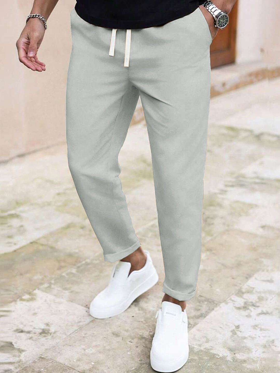 Casual men's jogger pants with adjustable waistband Lune London