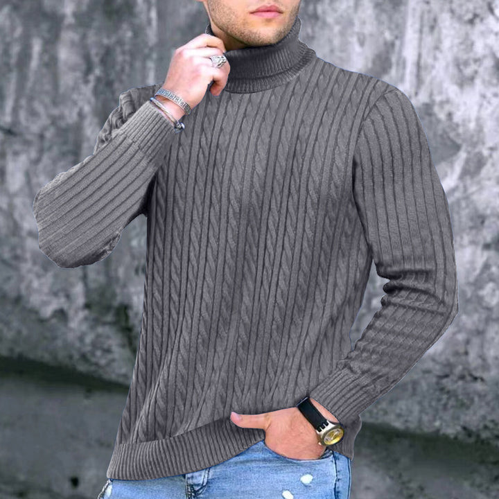 Modern turtleneck sweater for men with textured design Lune London