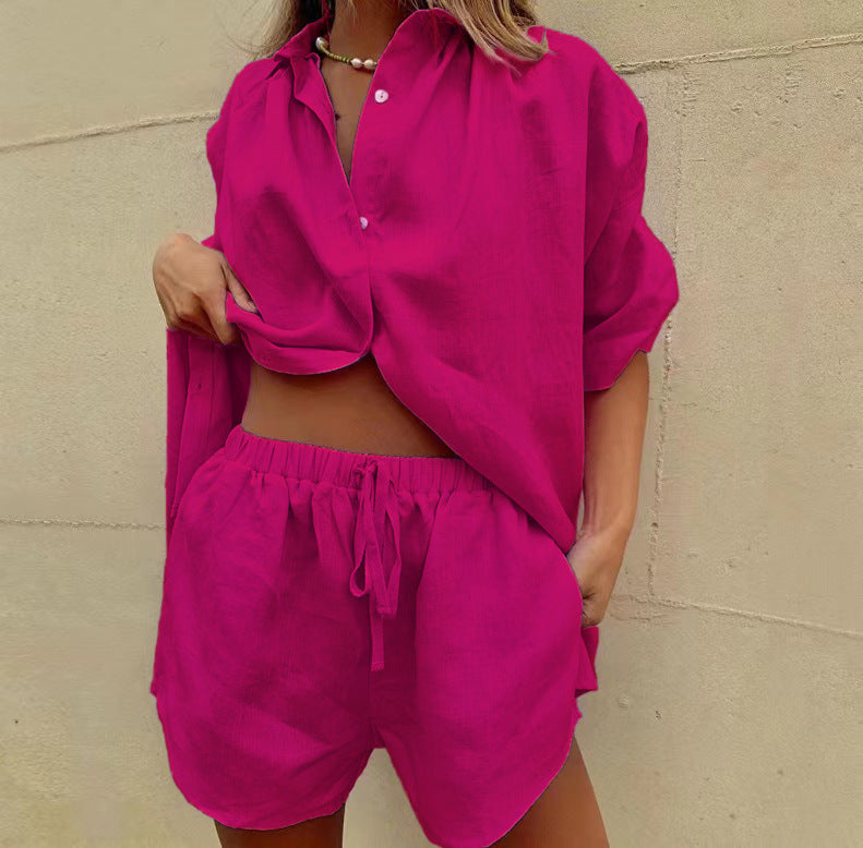 Women Casual Linen Top with Shorts Lune London