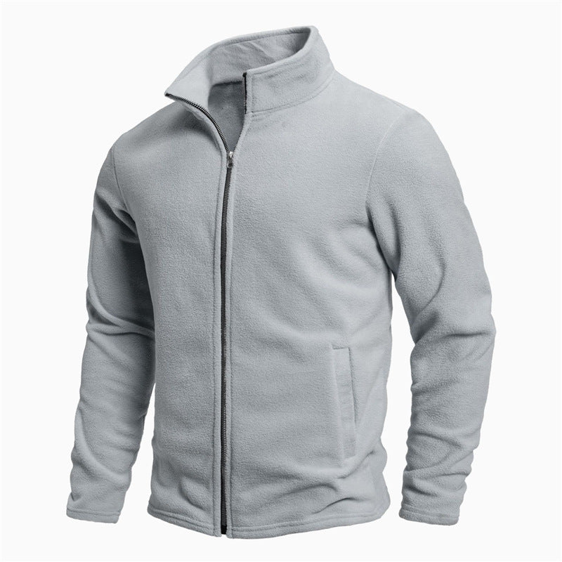 Men's fleece jacket with high collar and zipper Lune London