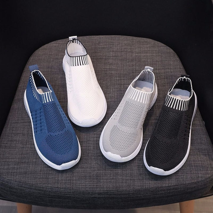 Breathable Slip-On sneakers for women with stretchy knit upper Lune London