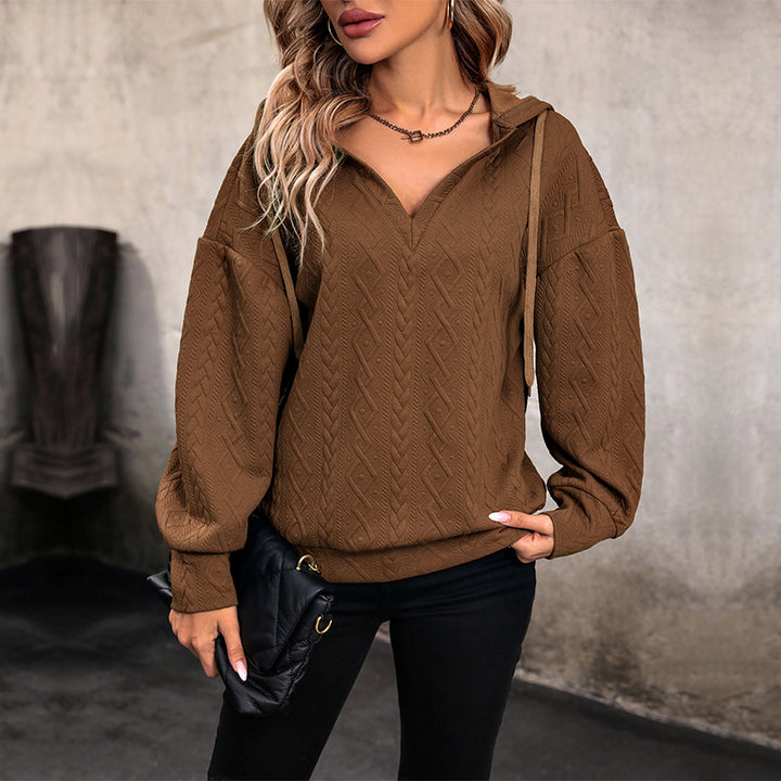 Women's sweater with hood and textured design Lune London