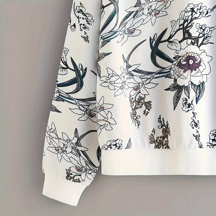 Sweat-shirt femme avec impression florale et coupe décontractée Chic & Stil