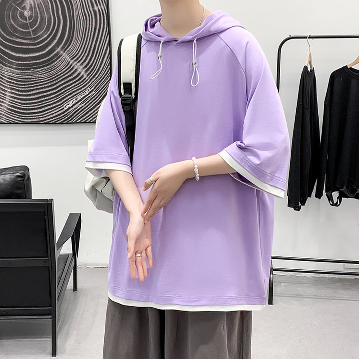 Oversized T-shirt for men with hood and breathable properties Lune London