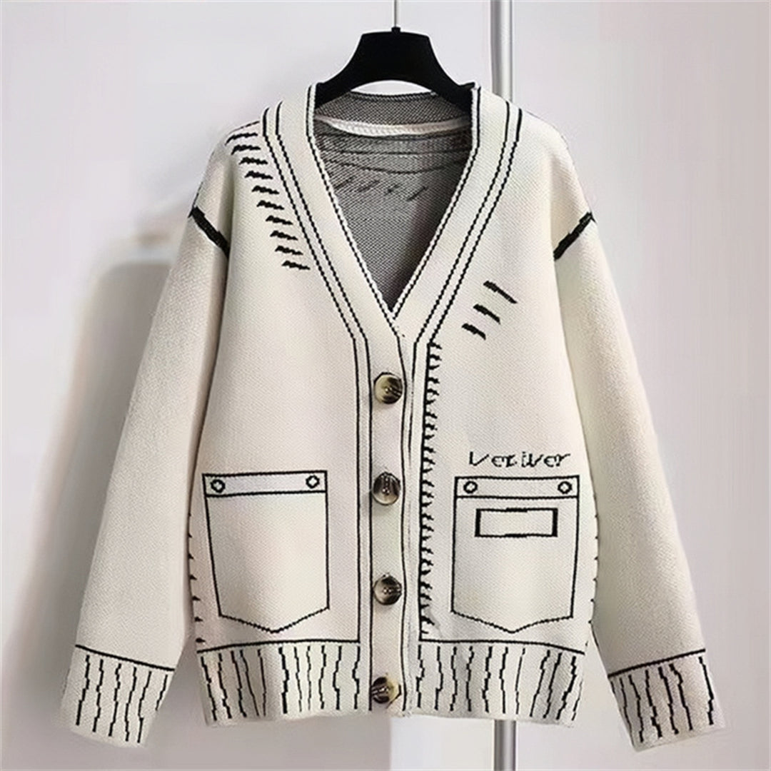 Women's knitted jacket with a creative design and high-quality buttons Lune London