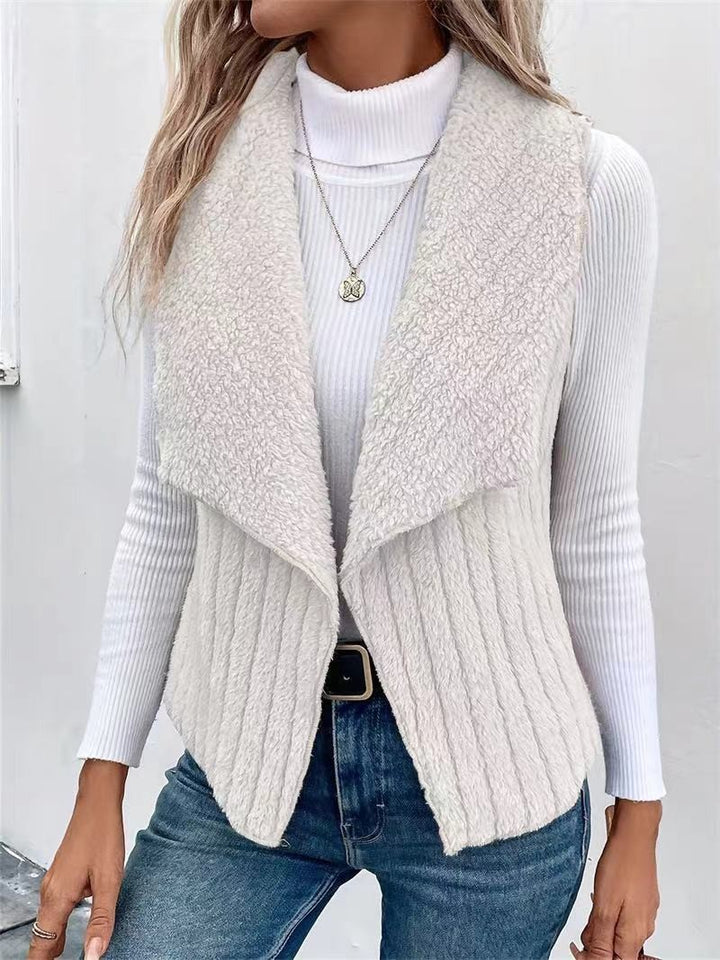 Femme gilet en tricot à col ouvert Chic und Stil