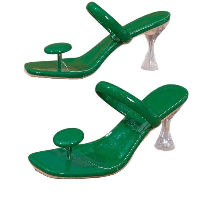 Elegant sandals for ladies with a transparent heel and chic stylish design