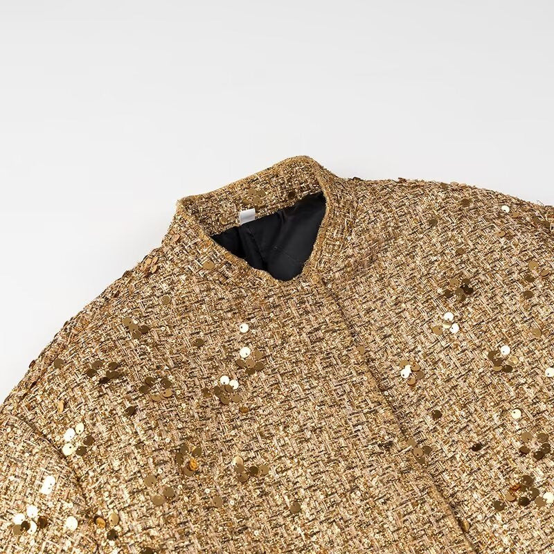 Functional jacket for women with sparkling Lurex and practical pockets Lune London
