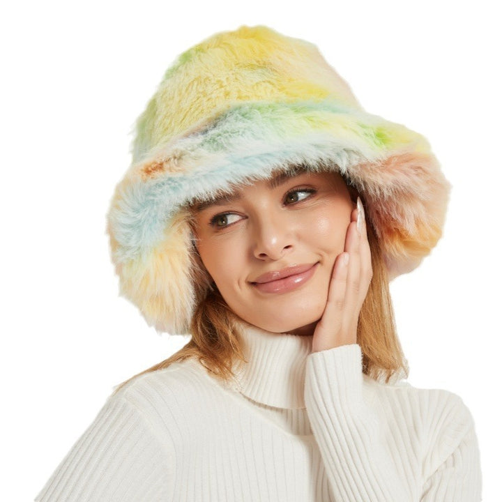 Trendy Faux Fur Hat for Women with Gradient Colors Lune London