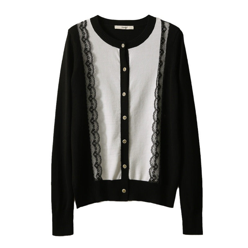 Cardigan élégant pour femmes avec finition en dentelle Chic & Stil