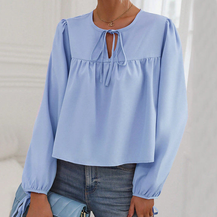 Blouse woman with decorative tie and relaxed fit Chic & Stil